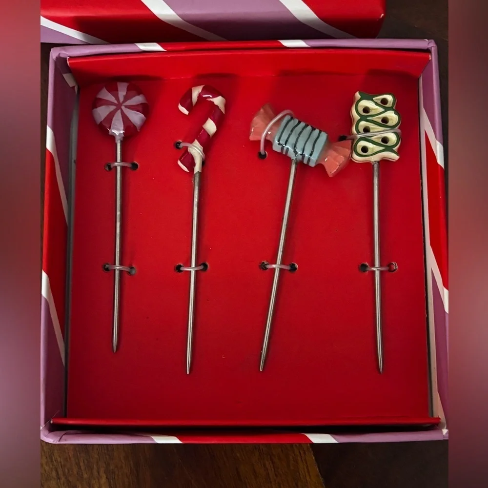 NEW Anthropologie Sweet as Sugar set of four holiday cocktail pics